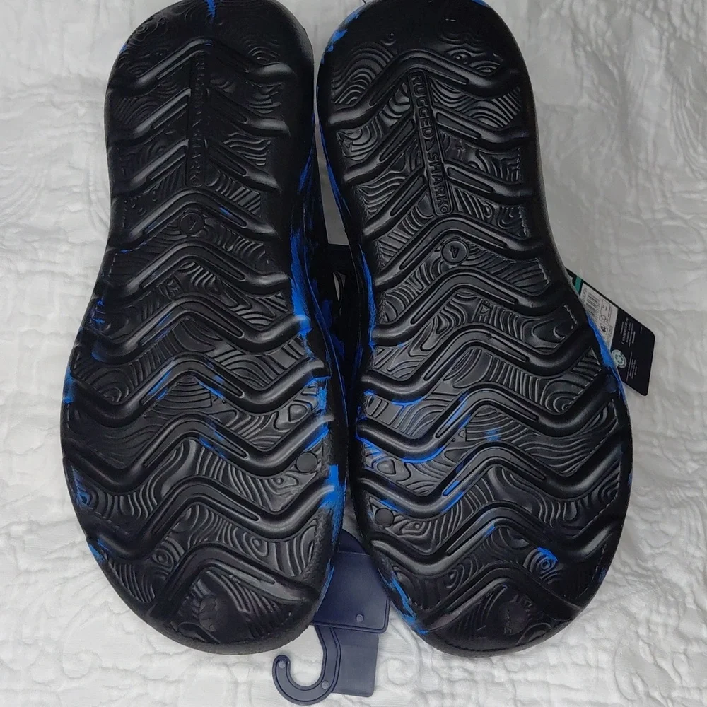 Rugged Shark Blue and Black Boys Water Shoes Sz 4